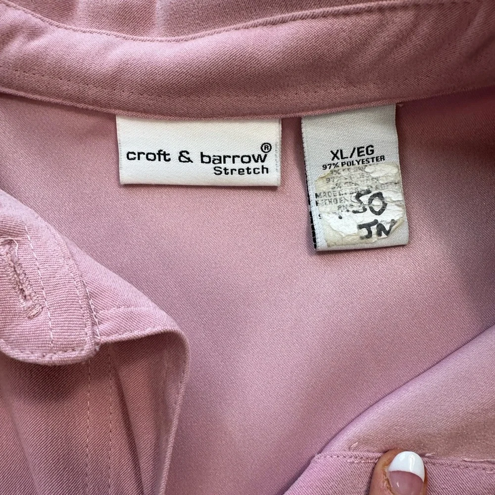 Vintage Croft & Barrow Mauve Pink Button Up Shacket Top - Picture 9 of 11